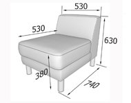 Диван Эволюшн EVO1 Секция одноместная (Экокожа Oregon)