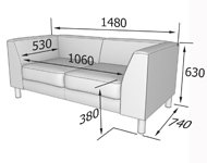 Диван Эволюшн EVO2-2 Диван двухместный (Экокожа Domus)