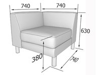 Диван Эволюшн EVO-С Секция угловая (Экокожа Oregon)