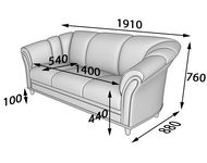 Диван для офиса Нео N3 Диван трехместный (Экокожа Domus)